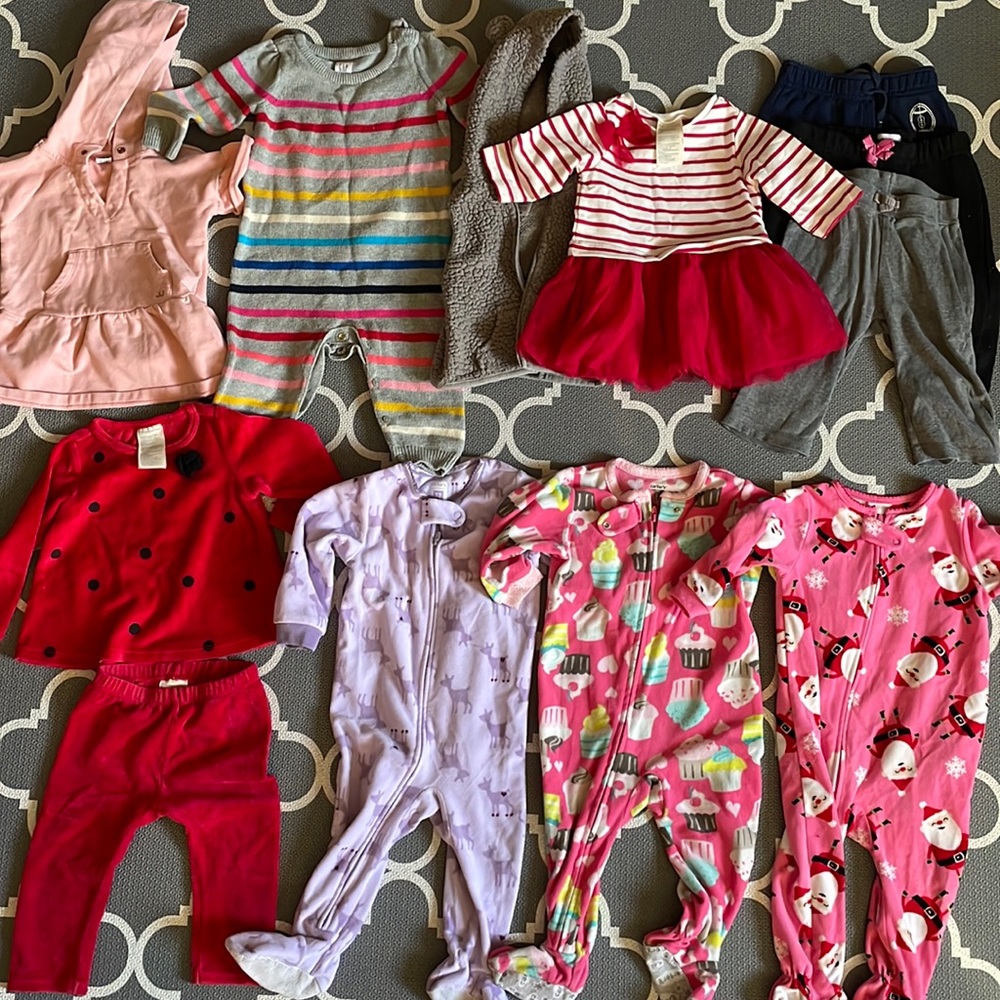 12 months baby girl fall & winter clothes bundle